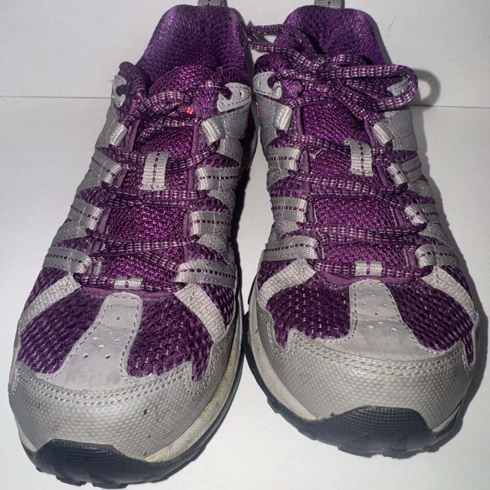 MONTRAIL WOMEN'S GREY PURPLE HIKING TRAIL MOUNTAIN OUTDOOR SHOES SZ 7.5 LOW BOOT